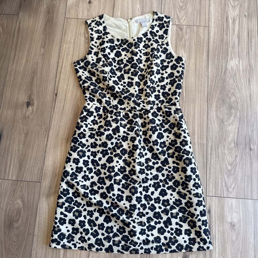 BANANA REPUBLIC Womens Size 2 Regular Sleeveless Leopard Print Dress Preppy